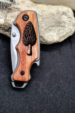 Exquisite Engraved Morel Mushroom Folding Knife A Timeless Gift for Nature Enthusiasts