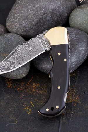 Personalized Damascus Steel Folding Knife The Ultimate Groomsman, Anniversary, or Boyfriend Gift