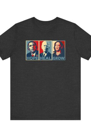 Hope, Heal, Grow Empowering Change with Kamala Harris, Obama, and Biden | 2024 Presidential Election | Vote USA | Plus Size Gift Tee