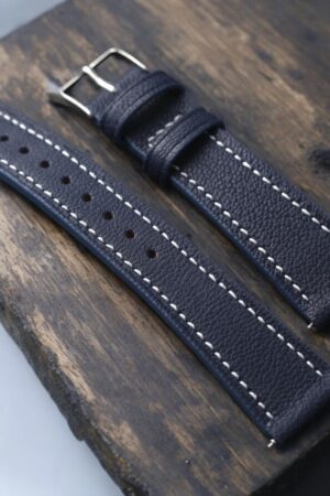 Handmade Alran Sully Navy Leather Watch Strap Elevate Your Timepiece with Premium Craftsmanship