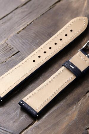 Handmade Alran Sully Navy Leather Watch Strap Elevate Your Timepiece with Premium Craftsmanship