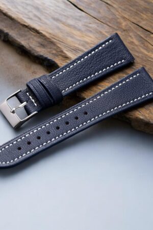 Handmade Alran Sully Navy Leather Watch Strap Elevate Your Timepiece with Premium Craftsmanship