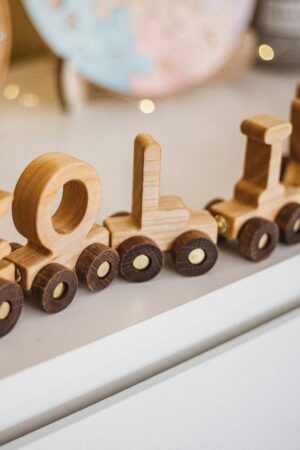 Personalized Wooden Train for Kids Educational Toy with Magnetic Letters and Handmade Craftsmanship