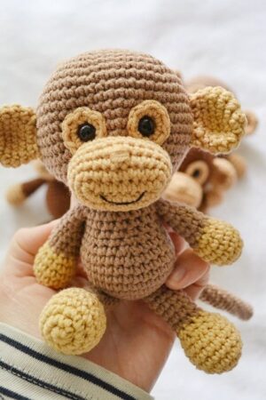 Adorable Handmade Monkey Stuffed Toy Personalized Gifts for Kids, Baby Showers, and Christmas