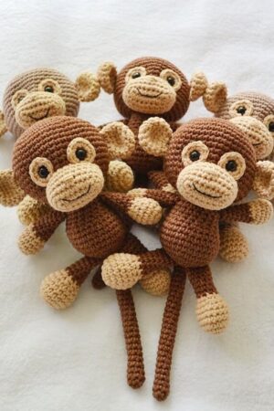 Adorable Handmade Monkey Stuffed Toy Personalized Gifts for Kids, Baby Showers, and Christmas