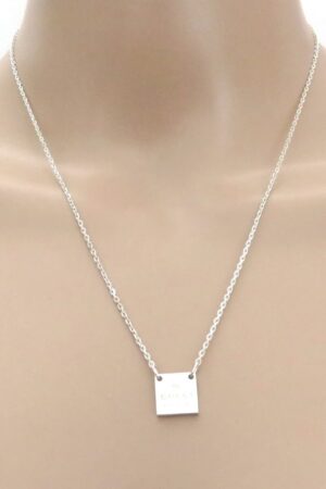 Gucci Sterling Silver Mini Square Tag Pendant Necklace Timeless Elegance for the Modern Style Icon