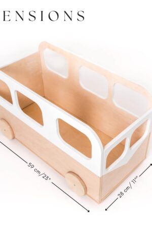 Whimsical Wooden Toy Bus The Ultimate Storage Solution for Little Explorers