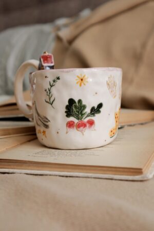 Handmade Ceramic Mug with Village Scene A Touch of Rustic Charm for Your Morning Brew