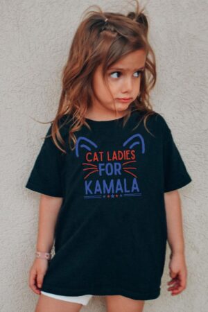 Empower the Future Cat Ladies for Kamala Kids Shirt, Inspiring Young Leaders