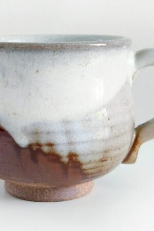 Exquisite 5.1oz Japanese Ceramic Coffee Cup A Symphony of White and Brown