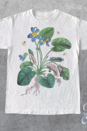 Nostalgic 90s Floral Paradise Retro Botanical Tee for Nature Lovers