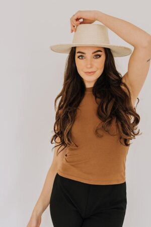 Palm Straw Boater Hat Wide-Brimmed Elegance for Weddings and Special Occasions