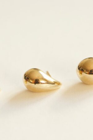 14k Gold Bottega Earrings Elevate Your Style with Solid Gold Teardrop Studs