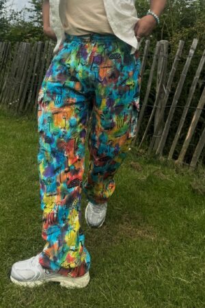 Groovy Tie-Dye Hippie Pants Mushroom Magic for Festival Vibes and Yoga Bliss