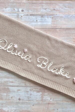 Personalized Baby Blanket Embroidered, Soft, Breathable, Perfect Gift for Newborns and Baby Showers