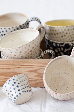 Hygge Blue Polka Dot Mug A Danish Delight for Your Morning Ritual