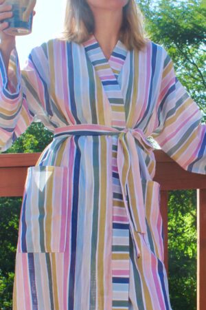 Cozy Comfort in Style Custom-Length Cotton Double Gauze Kimono Robe