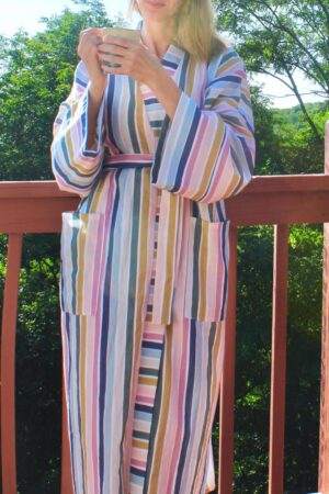 Cozy Comfort in Style Custom-Length Cotton Double Gauze Kimono Robe