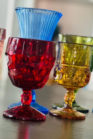 Vintage Mismatched Goblets A Rainbow of Bohemian Elegance for Your Table