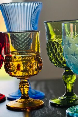 Vintage Mismatched Goblets A Rainbow of Bohemian Elegance for Your Table