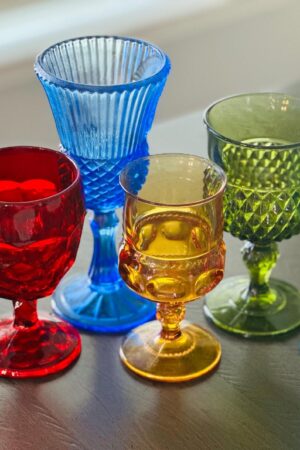 Vintage Mismatched Goblets A Rainbow of Bohemian Elegance for Your Table