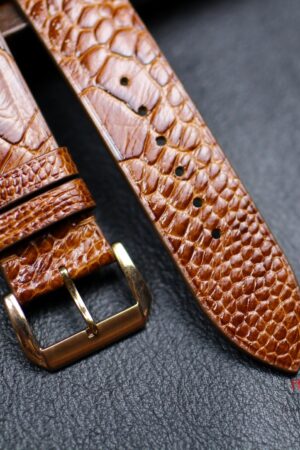 Genuine Ostrich Leg Leather Watch Band Stitchless, Custom Sizes, 16-24mm