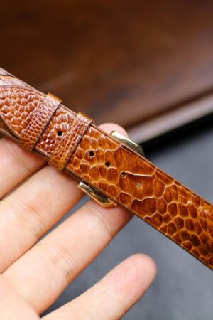 Genuine Ostrich Leg Leather Watch Band Stitchless, Custom Sizes, 16-24mm