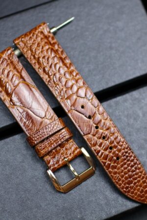 Genuine Ostrich Leg Leather Watch Band Stitchless, Custom Sizes, 16-24mm