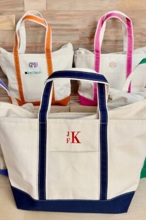 Embroidered Canvas Tote Personalized Monogrammed Beach Bag, Unique Gift for Her