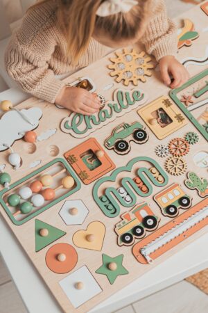 Personalized Busy Board Engage Your Toddler's Senses and Foster Early Learning