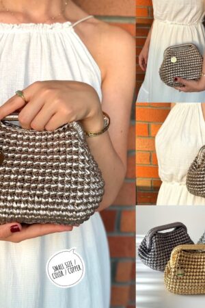 Gilded Glamour Woven Metallic Raffia Clutch for Enchanting Evenings