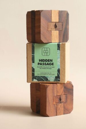 Hidden Passage Intricate Wooden Cube Puzzle for Adults - Handmade 3D Brain Teaser