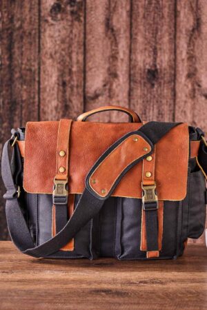 Monogrammed Waxed Canvas Messenger Bag The Perfect Gift for the Modern Man