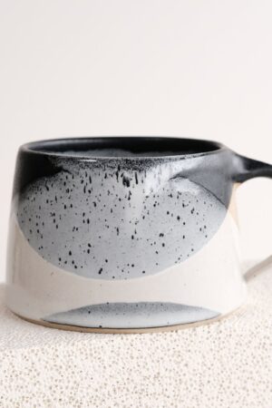 Handmade Snow Stoneware Cappuccino Mug A Winter Wonderland in Your Cup