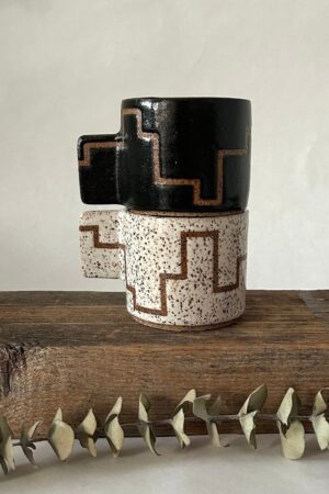 Abstract Lines Geometric Espresso Cups A Ceramic Masterpiece for Coffee Aficionados