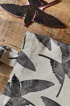 Birds of a Feather Handprinted Tote Bag for Nature Lovers