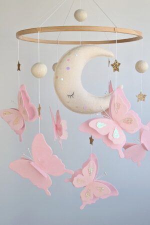 Enchanted Butterfly Haven A Serene Mobile for Baby's Dreams