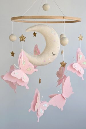 Enchanted Butterfly Haven A Serene Mobile for Baby's Dreams