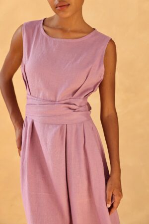 Breezy Linen Midi Dress Elevate Your Summer Style for Weddings, Beaches, and Boho Parties