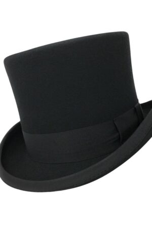 Elite Stiff Wool Felt Black Top Hat The Quintessential Accessory for Formal Occasions