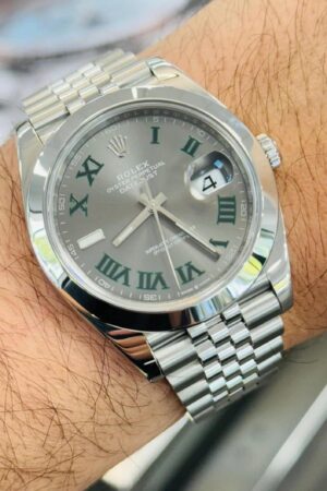 Rolex Datejust 41 "Wimbledon" Dial Jubilee Bracelet Stainless Steel Watch 126300