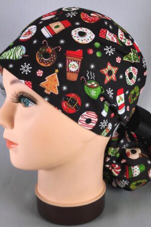 Festive Peppermint Mocha Ponytail Scrub Cap A Sweet Treat for Your Hair