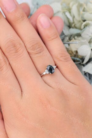 Vintage Oval Teal Sapphire Engagement Ring A Timeless Treasure for Your Special Day