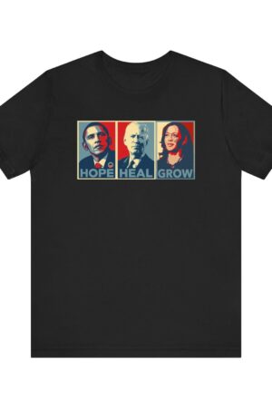 Hope, Heal, Grow Empowering Change with Kamala Harris, Obama, and Biden | 2024 Presidential Election | Vote USA | Plus Size Gift Tee