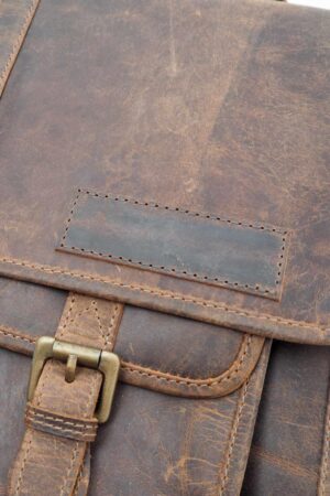 Reworked Personalized Brown Buffalo Leather Laptop Satchel Versatile and Stylish for Professionals