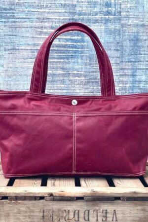 Bordeaux Waxed Canvas Tote Versatile Handbag, Perfect Gift for Loved Ones