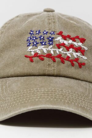 Patriotic Pride Hand-Embroidered USA Flag Baseball Cap for Summer Adventures