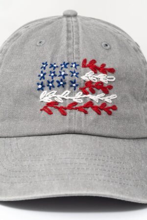 Patriotic Pride Hand-Embroidered USA Flag Baseball Cap for Summer Adventures