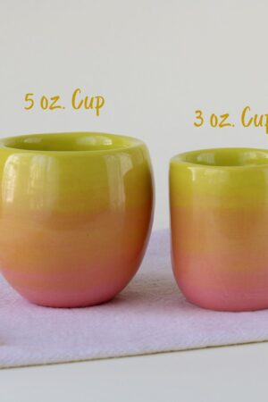 Exquisitely Crafted Pink Chartreuse Ombr? Ceramic Espresso Cup A Symphony of Hues