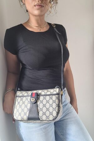 Vintage Gucci Ophidia Blue Navy Monogram Crossbody Bag A Timeless Classic